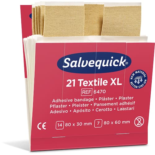 Salvequick Plåster refill textil extra stora produktfoto Secondary1 L