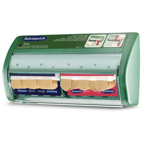Salvequick Pflasterspender, gefüllt mit 85 Plastern, Kunststoff, grün Artikelbild Secondary2 L