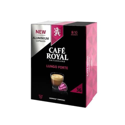 CAFÉ ROYAL Lungo Forte Pads für Nespresso Professional Maschinen, Aluminium Kapseln, kräftig, koffeinhaltig, pink, 36 Pads Artikelbild