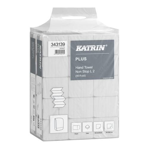 KATRIN Pappershandduk Plus Non-Stop W-vikt L2 produktfoto Secondary1 L
