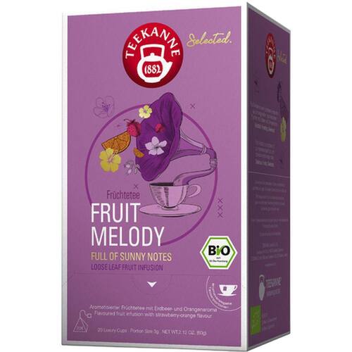 Teekanne Schwarztee Früchtetee Fruit Melody, Bio, Tee, Teebeutel, 20 Beutel aromaversiegelt, 1 Packung Artikelbild