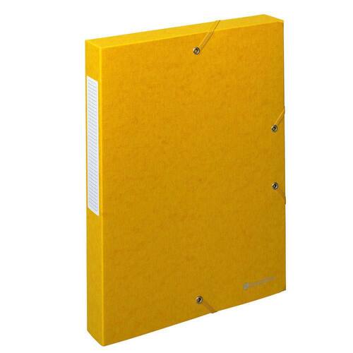 Exacompta Dokumentenbox Exabox, Archivbox mit Gummi, Manilakarton, A4, 40mm, gelb, 1 Stück Artikelbild