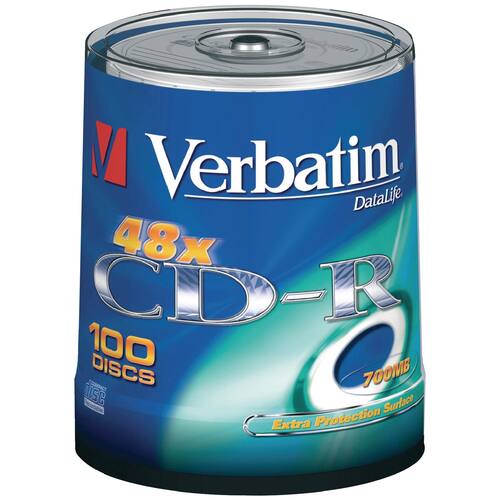 Verbatim CD-R Rohling, 52x, 700MB, 100 Stück Spindel Artikelbild Secondary4 L