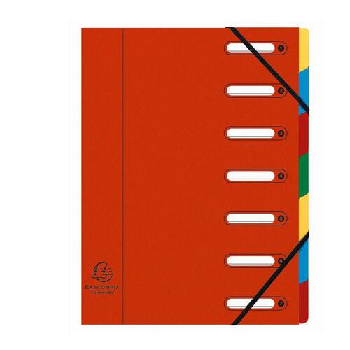 Exacompta Ordnungsmappe NATURE® FUTURE, Manilakarton, Eckspanngummi, A4, 7 Fächer, rot Artikelbild