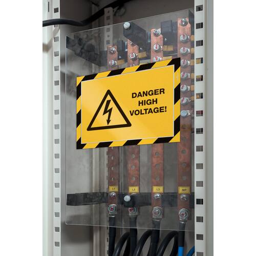 Durable Sichttasche DURAFRAME® Security, PVC, A4, gelb/schwarzer Rahmen, 2 Stück Artikelbild Secondary1 L