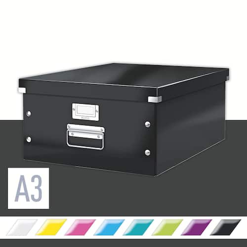 Leitz Click & Store WOW Aufbewahrungs- und Transportbox, Archivbox, A3, 369x200x482mm, schwarz, 1 Stück Artikelbild Secondary5 L