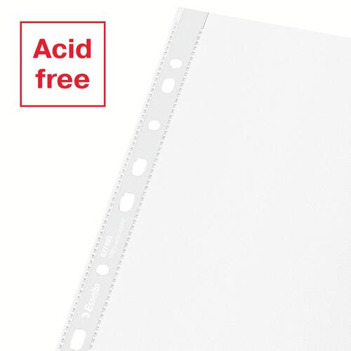 Esselte Prospekthülle recycled, Klarsichtfolie, Klarsichthülle, oben offen, PP (RC), genarbt, Universallochung, A4, transparent, 100 Stück pro Packung, 1 Packung Artikelbild Secondary3 L