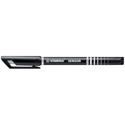STABILO Finelinerpenna, Sensor, supertunn spets, svart polypropylenpennkropp, svart bläck produktfoto Secondary3 L