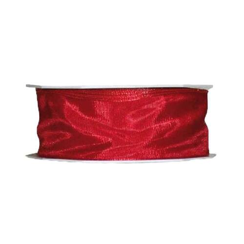 Uni Plus Lyon Geschenkband, rot, schmal mit Drahtkante, 25 mm x 25 lfm, 1 Rolle Artikelbild