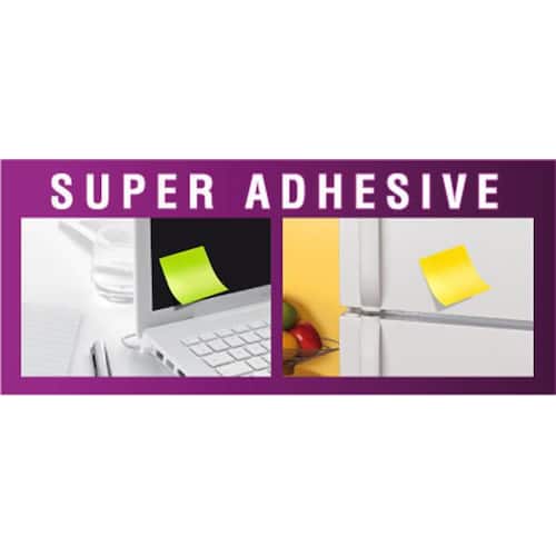 Post-it® Super Sticky Notes, Haftnotizen, gelb, 48x48mm, 12 Blöcke á 90 Blatt Artikelbild Secondary1 L