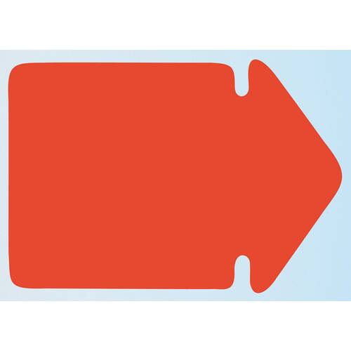 Textkartong pil fluor röd 130x90mm