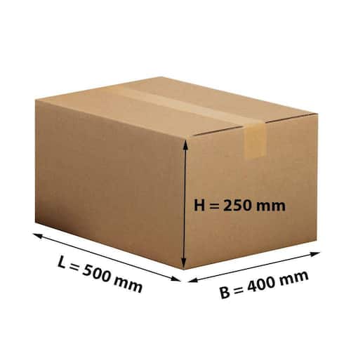 Pressel Faltkarton 1-wellig, braun, Versandkarton, Faltschachtel, 500x400x250mm, 25 Stück Artikelbild Secondary2 L