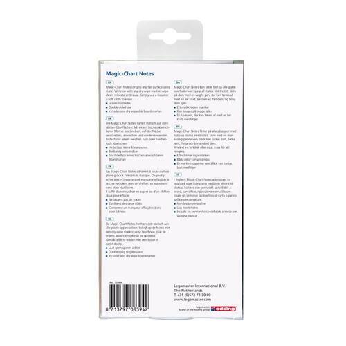 Legamaster Magic-Chart Notes, farbige Moderationskarten aus Folie, statischer Halt an glatten Oberflächen, sortiert, 10x20cm, 250 Stück Artikelbild Secondary3 L