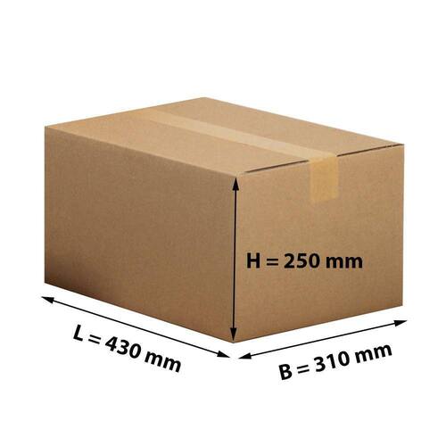 Pressel Faltkarton 1-wellig, braun, Versandkarton, Faltschachtel, 430x310x250mm, 25 Stück Artikelbild Secondary2 L