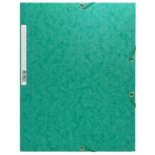 Exacompta Einschlagmappe, Flügelmappe, Sammelmappe, Manilakarton, 425g/m², Eckspanngummi, 3 Klappen, A4, 240x320mm, 250 Blatt, grün, 1 Stück Artikelbild