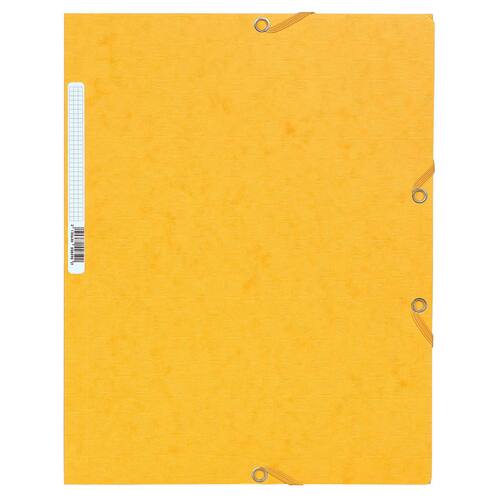 Exacompta Einschlagmappe, Flügelmappe, Sammelmappe, Manilakarton, 425g/m², Eckspanngummi, 3 Klappen, A4, 240x320mm, 250 Blatt, gelb, 1 Stück Artikelbild