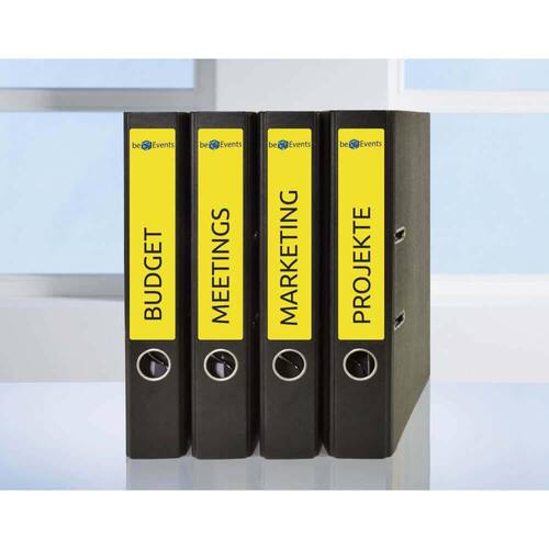 AVERY Zweckform Ordneretiketten, Rückenschilder für Ordner, selbstklebend, 38x192mm, gelb, 7 Etiketten pro Blatt, 20 Blatt Artikelbild Secondary4 L
