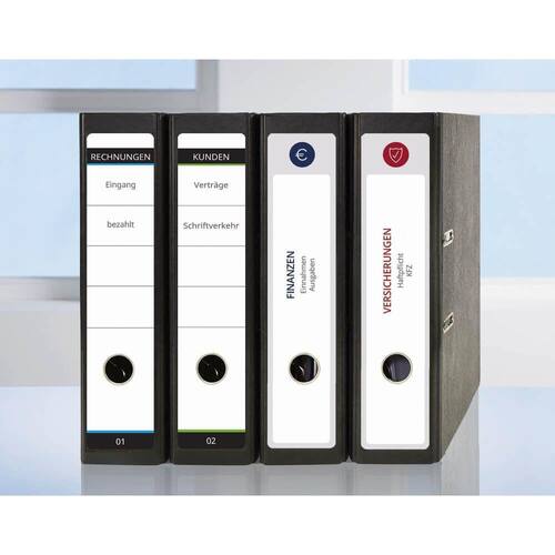 AVERY Zweckform Rückenschilder für Ordner, selbstklebend, 59 x 297 mm, weiß, A4, 75 Stück, 1 Packung Artikelbild Secondary3 L