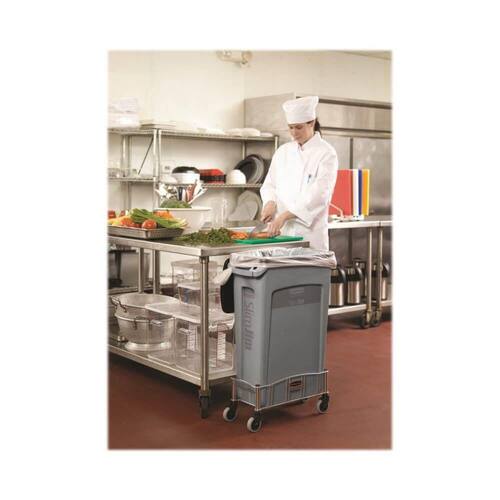 Rubbermaid Commercial Products Slim Jim Container, Abfallbehälter, Abfalleimer, Mülleimer, 87L, grau, 56x28x76,2cm, Kunststoff, 1 Stück Artikelbild Secondary3 L