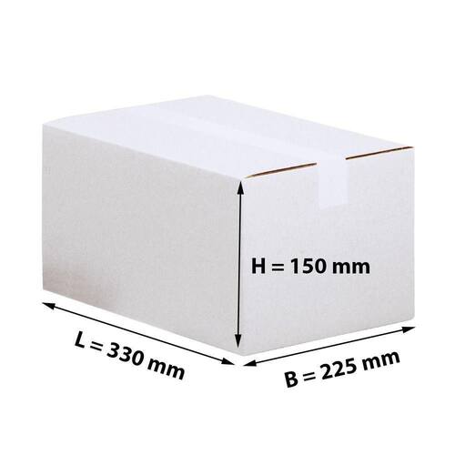 Pressel Faltkarton 1-wellig, weiß, Versandkarton, Faltschachtel, 330x225x150mm, 25 Stück Artikelbild Secondary2 L