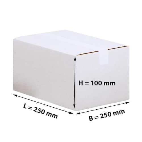 Pressel Faltkarton 1-wellig, weiß, Versandkarton, Faltschachtel, quadratisch, 250x250x100mm, 25 Stück Artikelbild Secondary2 L