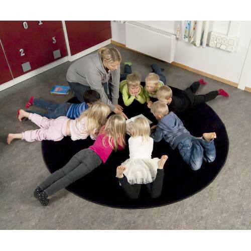 Matta rund 250 cm svart produktfoto