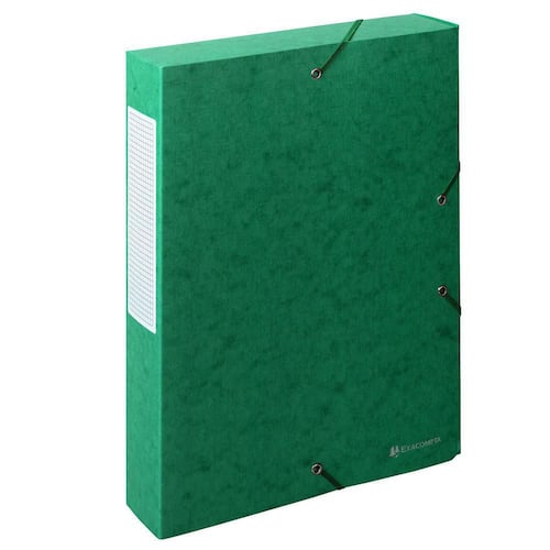 Exacompta Dokumentenbox Exabox, Ablagebox mit Gummi, Manilakarton, A4, 60mm, grün, 1 Stück Artikelbild
