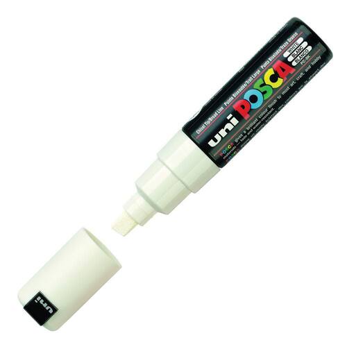 Uni-Ball Marker uniPOSCA PC-8K, weiß, Keilspitze Artikelbild Secondary1 L
