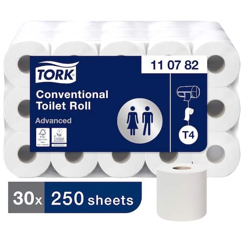 Tork Toilettenpapier Advanced, Tissue, 3-lagig, weiß, 30 Rollen Artikelbild