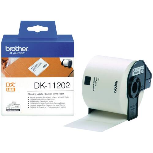 Brother Versand-Etiketten, 62x100mm, 300 Stück, Papier Weiß / Schwarz - DK-11202 Artikelbild Secondary3 L