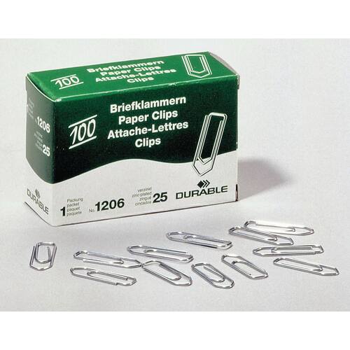 Durable Büroklammern Metall verzinkt, 26mm, 100 Stück/Packung Artikelbild