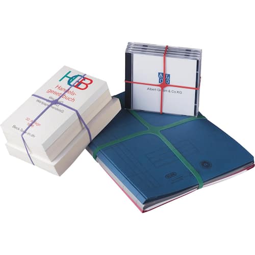 ALCO Kreuzbänder farbig sortiert, Gummibänder gekreuzt, X-Band, 220x25mm, 500g, 1 Packung Artikelbild