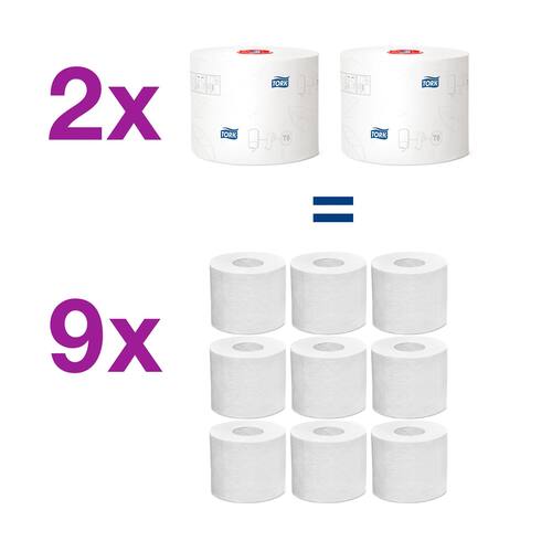 Tork Advanced Compact T6 Jumborolle Toilettenpapier, Klopapier, 2-lagig, weiß, 27 Rollen Artikelbild Secondary2 L