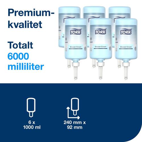Tork Flüssigseife Premium S1 Hair & Body, zu 1 Liter abgefüllt, 6 Flaschen Artikelbild Secondary2 L