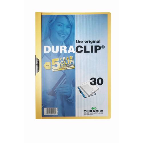 Durable Duraclip 30 Klemmmappe, Päsentationshefter, gelb, A4, 1 Stück Artikelbild