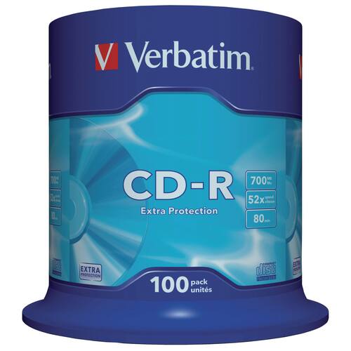 Verbatim CD-R Rohling, 52x, 700MB, 100 Stück Spindel Artikelbild Secondary1 L