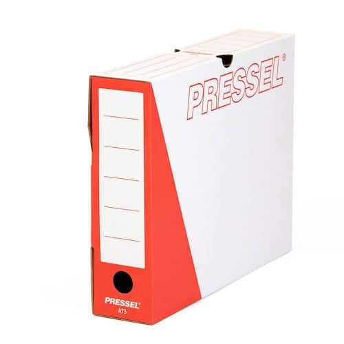 Pressel Archivbox A75, Weiß-Rot, 75mm, Karton, neues Design, 20 Stück Artikelbild Secondary2 L