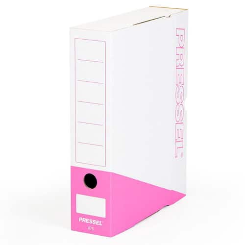 Pressel Archivbox A75, Weiß-Pink, 75mm, Karton, neues Design, 20 Stück Artikelbild