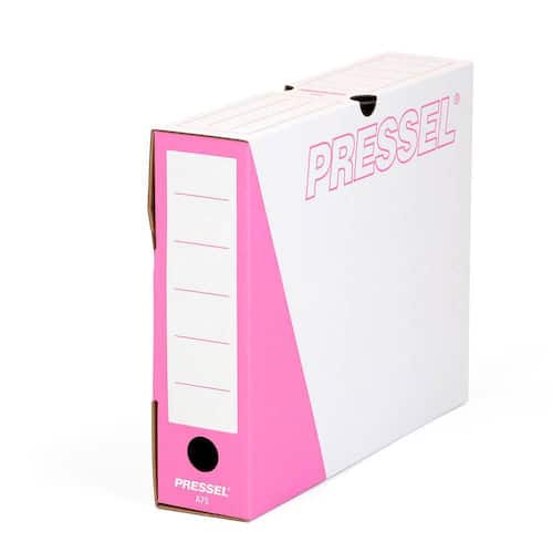 Pressel Archivbox A75, Weiß-Pink, 75mm, Karton, neues Design, 20 Stück Artikelbild Secondary2 L
