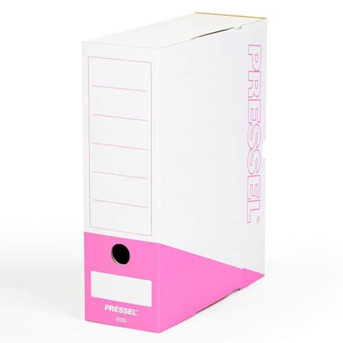 Pressel Archivbox A100, Weiss-Pink, 100mm, Karton, neues Design, 20 Stück Artikelbild
