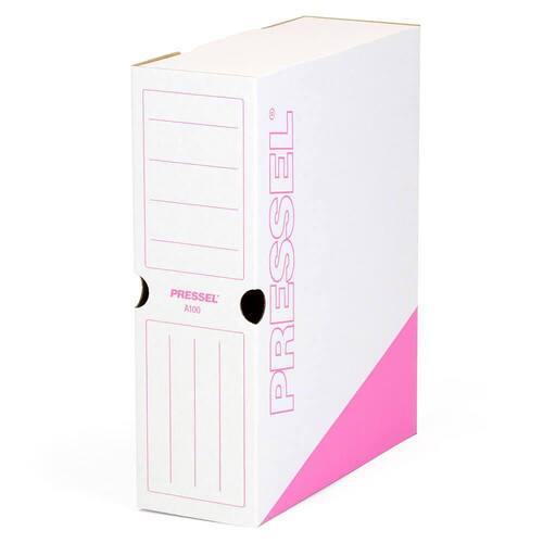 Pressel Archivbox A100, Weiss-Pink, 100mm, Karton, neues Design, 20 Stück Artikelbild Secondary1 L