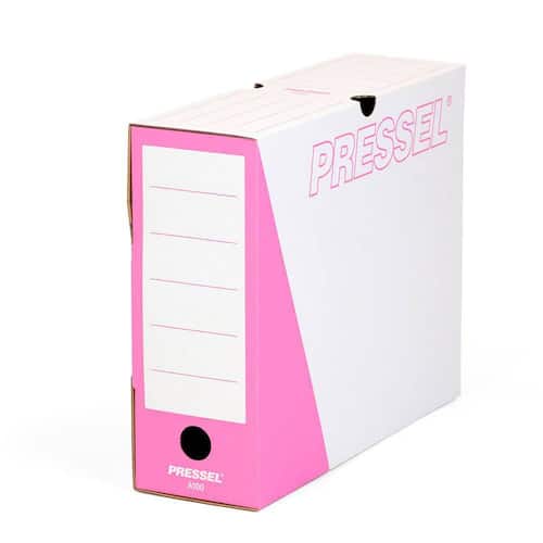 Pressel Archivbox A100, Weiss-Pink, 100mm, Karton, neues Design, 20 Stück Artikelbild Secondary2 L