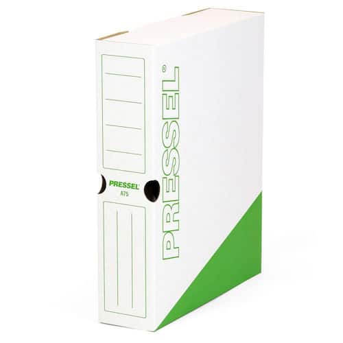 Pressel Archivbox A75, Weiß-Dunkelgrün, 75mm, Karton, neues Design, 20 Stück Artikelbild Secondary1 L