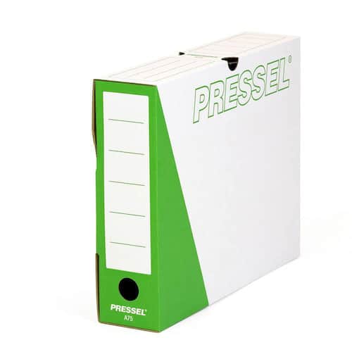 Pressel Archivbox A75, Weiß-Dunkelgrün, 75mm, Karton, neues Design, 20 Stück Artikelbild Secondary2 L
