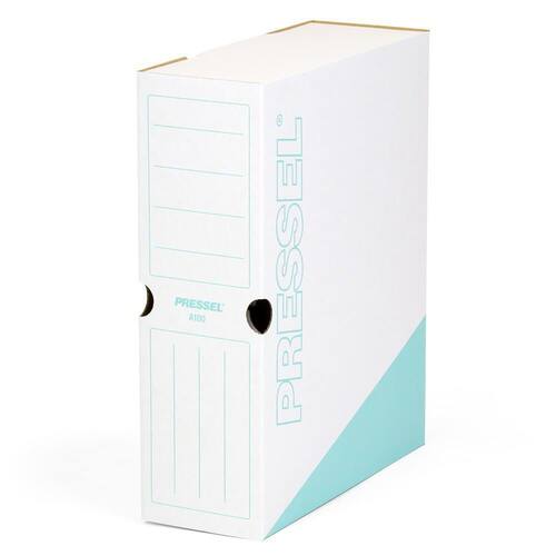 Pressel Archivbox A100, Weiß-Türkis, 100mm, Karton, neues Design, 20 Stück Artikelbild Secondary1 L