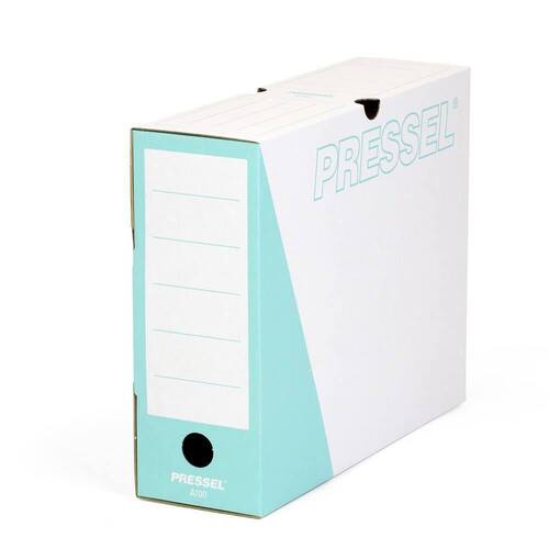 Pressel Archivbox A100, Weiß-Türkis, 100mm, Karton, neues Design, 20 Stück Artikelbild Secondary2 L