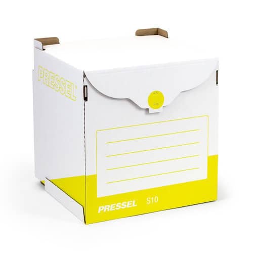 Pressel Sammelbehälter S10, Archivcontainer, Archivdepot, Ordnersammelbox, Weiß-Gelb, 10 Stück (vorher Art.Nr. 210105) Artikelbild