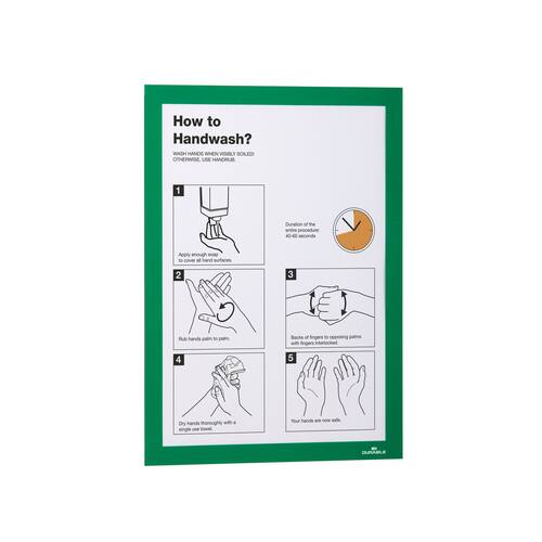 Durable Sichttasche DURAFRAME®, magnetisch, selbstklebend, PVC, A4, grün, 2 Stück Artikelbild Secondary6 L