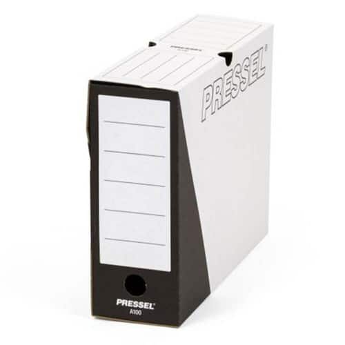 Pressel Archivbox A100, Weiß-Schwarz, 100mm, Karton, neues Design, 20 Stück (vorher Art.Nr. 2030) Artikelbild Secondary2 L