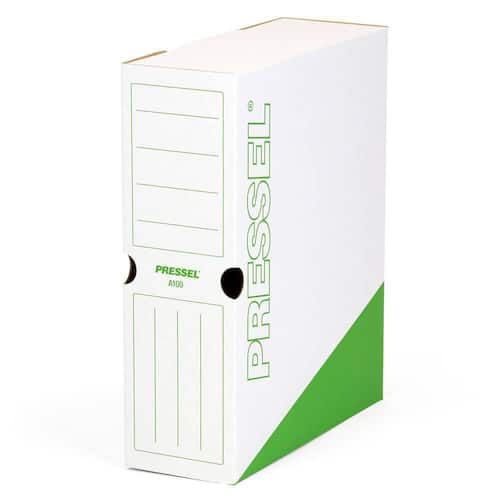 Pressel Archivbox A100, Weiß-Dunkelgrün, 100mm, Karton, neues Design, 20 Stück Artikelbild Secondary1 L